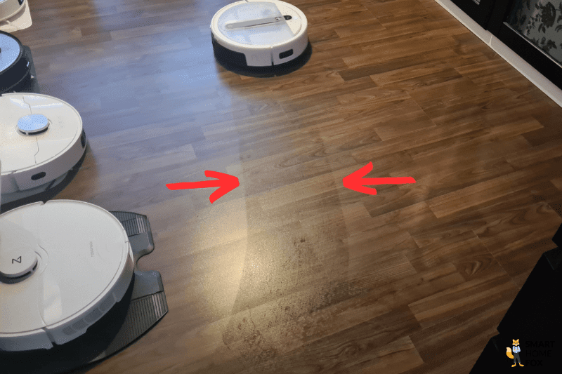 Die Wischspur des Yeedi Cube ist zu sehen.